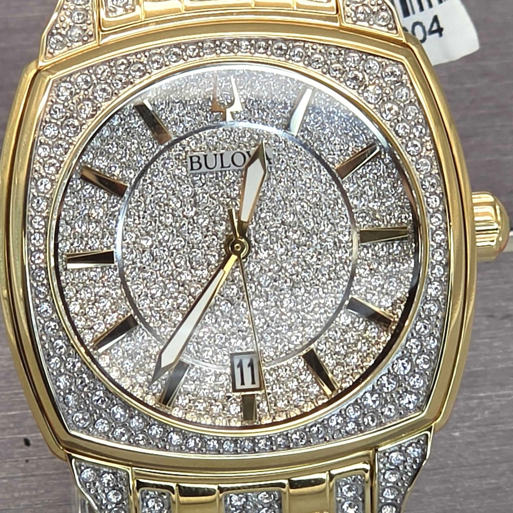 Bulova 98B323 Gemmed Gold Colored Stainless Steel Watch - 40MM (GNP017204)